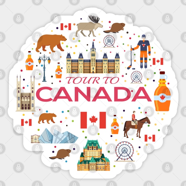 Tour To Canada Concept Sticker by Mako Design 